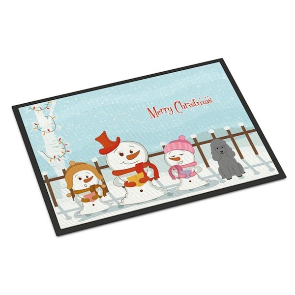Carolines Treasures Merry Christmas Carolers Poodle Silver Indoor or Outdoor Mat, 18 x 0.25 x 27 in. BB2399MAT - main
